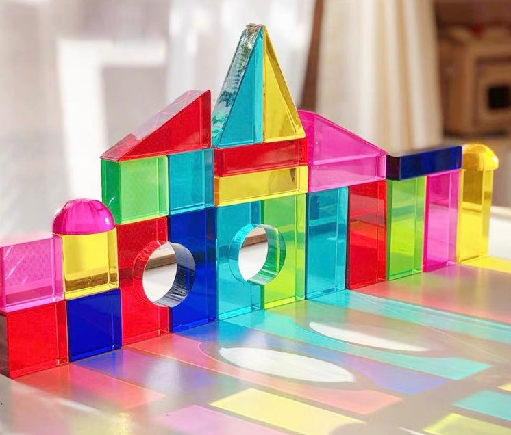 28-Piece Translucent Acrylic Building Block Set with Tray – view 10