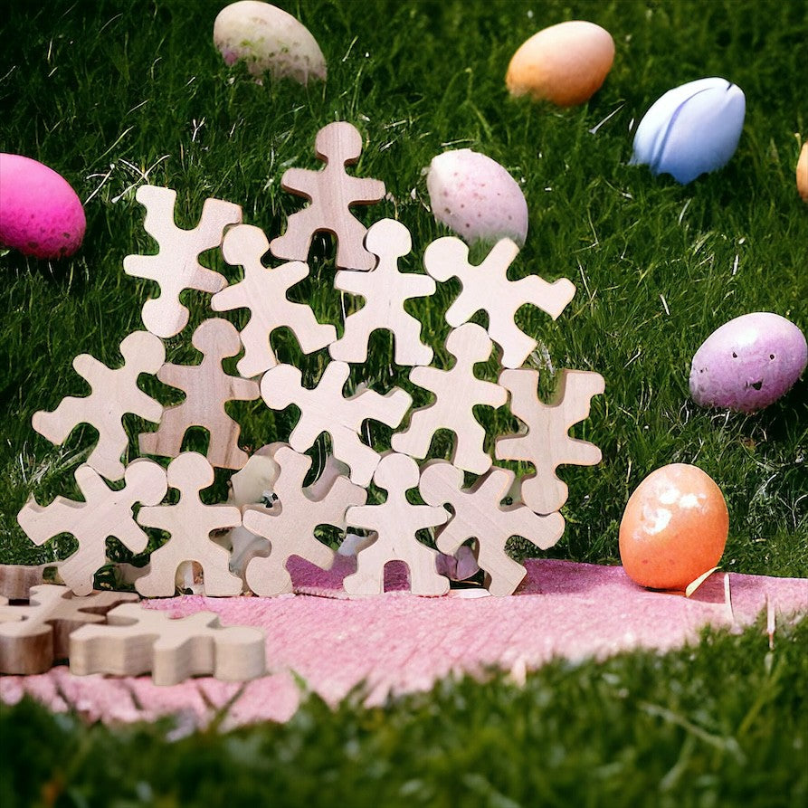 32-Piece Wooden Balancing People Set by Green Elephant Home and Toys – alternate view 7