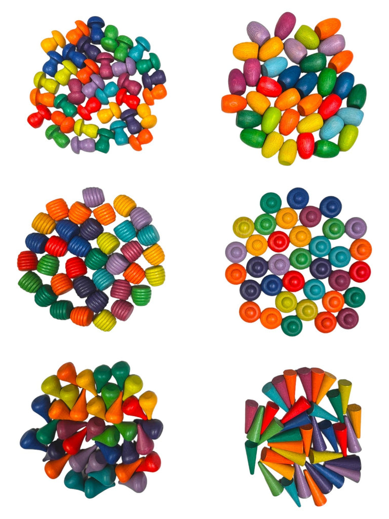 **Pre-order (Ships in 2-3 Weeks)**36 Pieces Colored Wooden Mandala Rainbow Loose Parts |  | The Baby Penguin