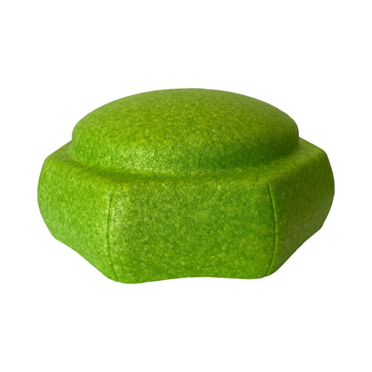 Lime green EPP balance step with raised circular top on a white background