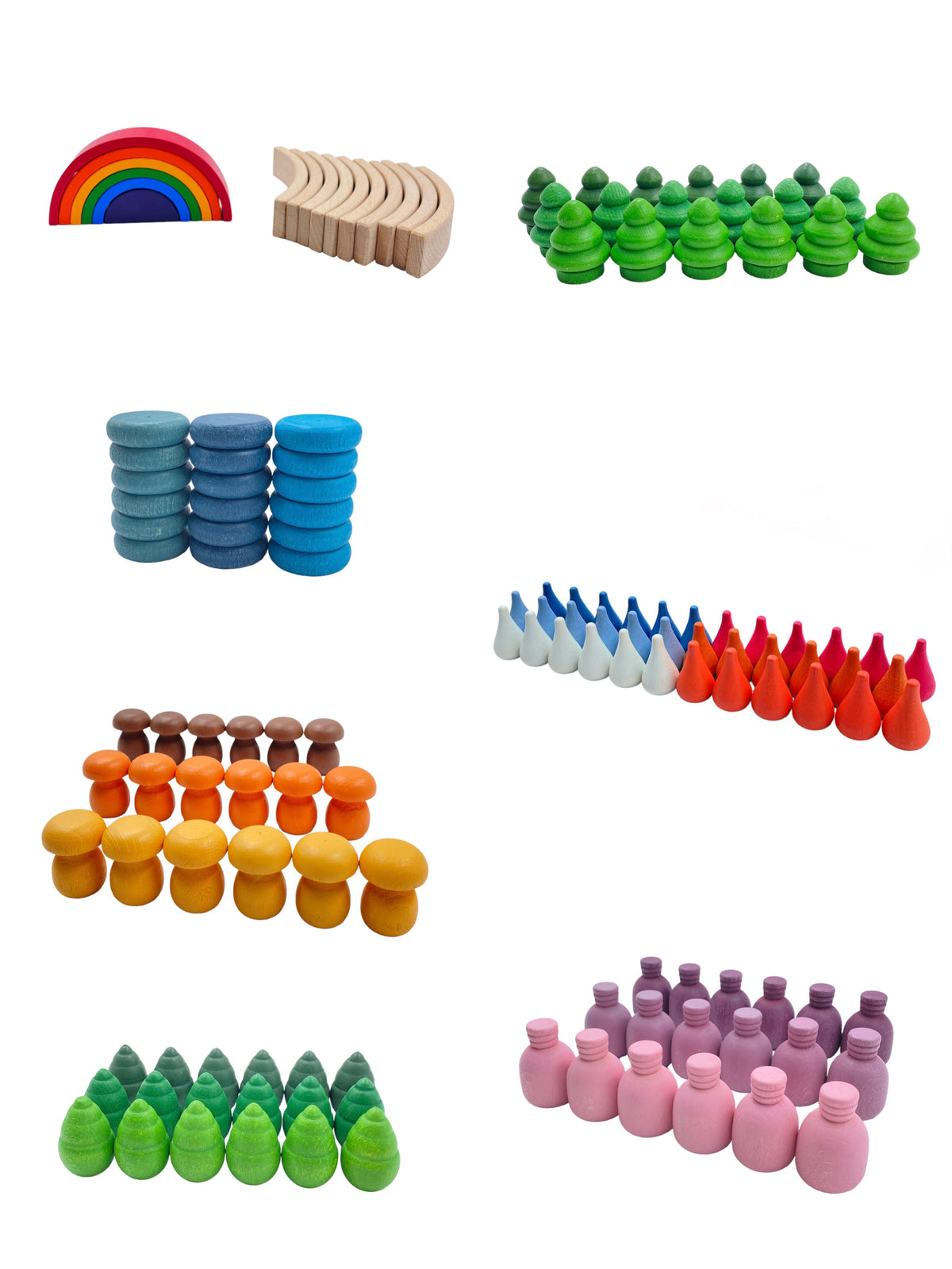 252-Piece Wooden Mandala Loose Parts Set with Tray – product image 9