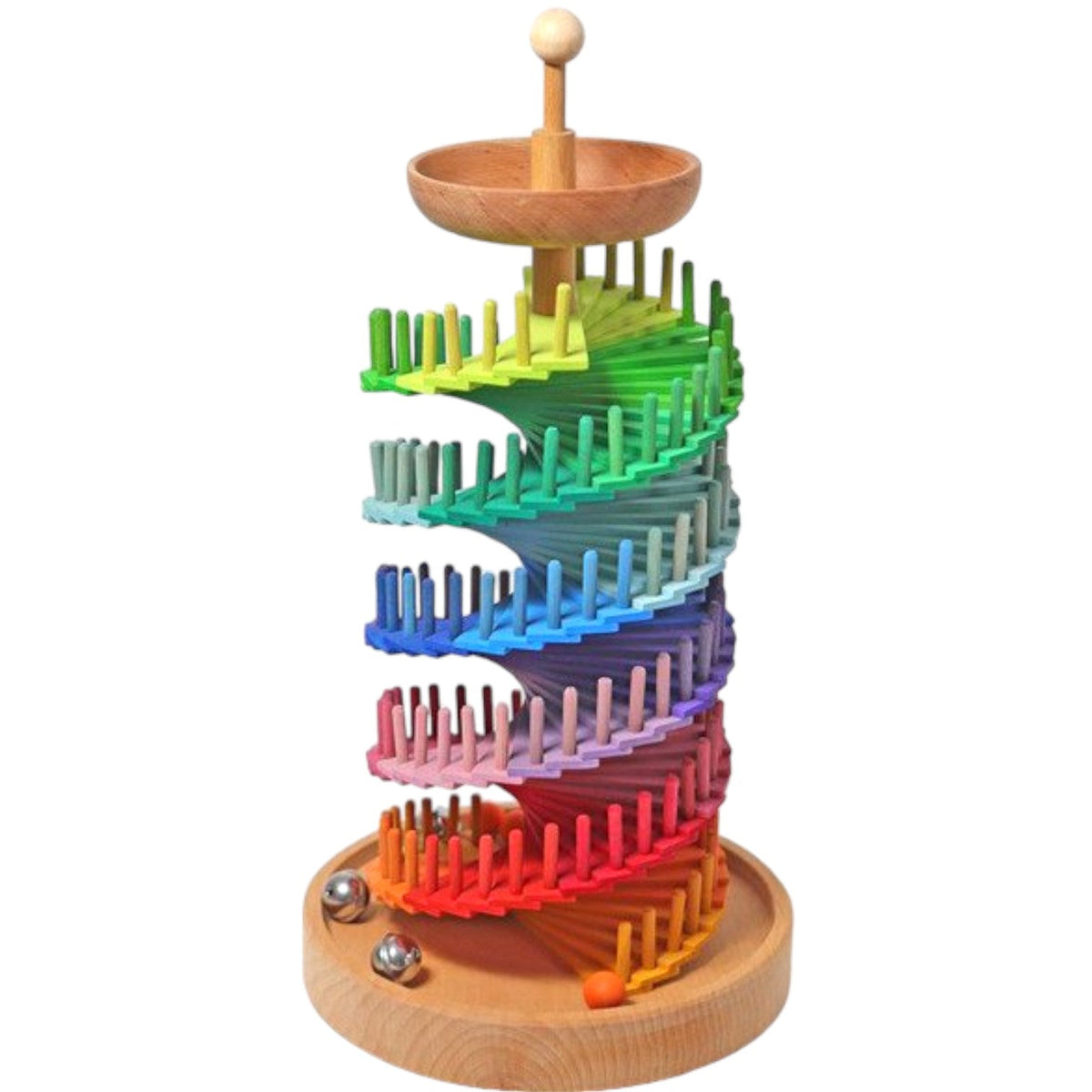 Musical Rainbow Ball Run Assembly Set by Green Elephant Home and Toys