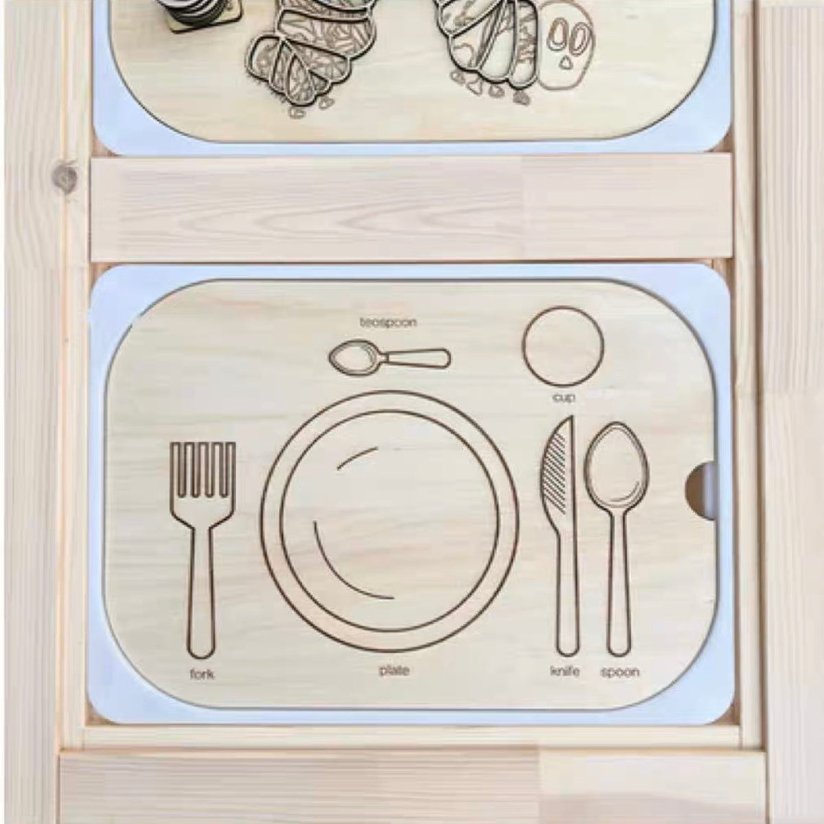 Learn to set the table sensory bin placemat