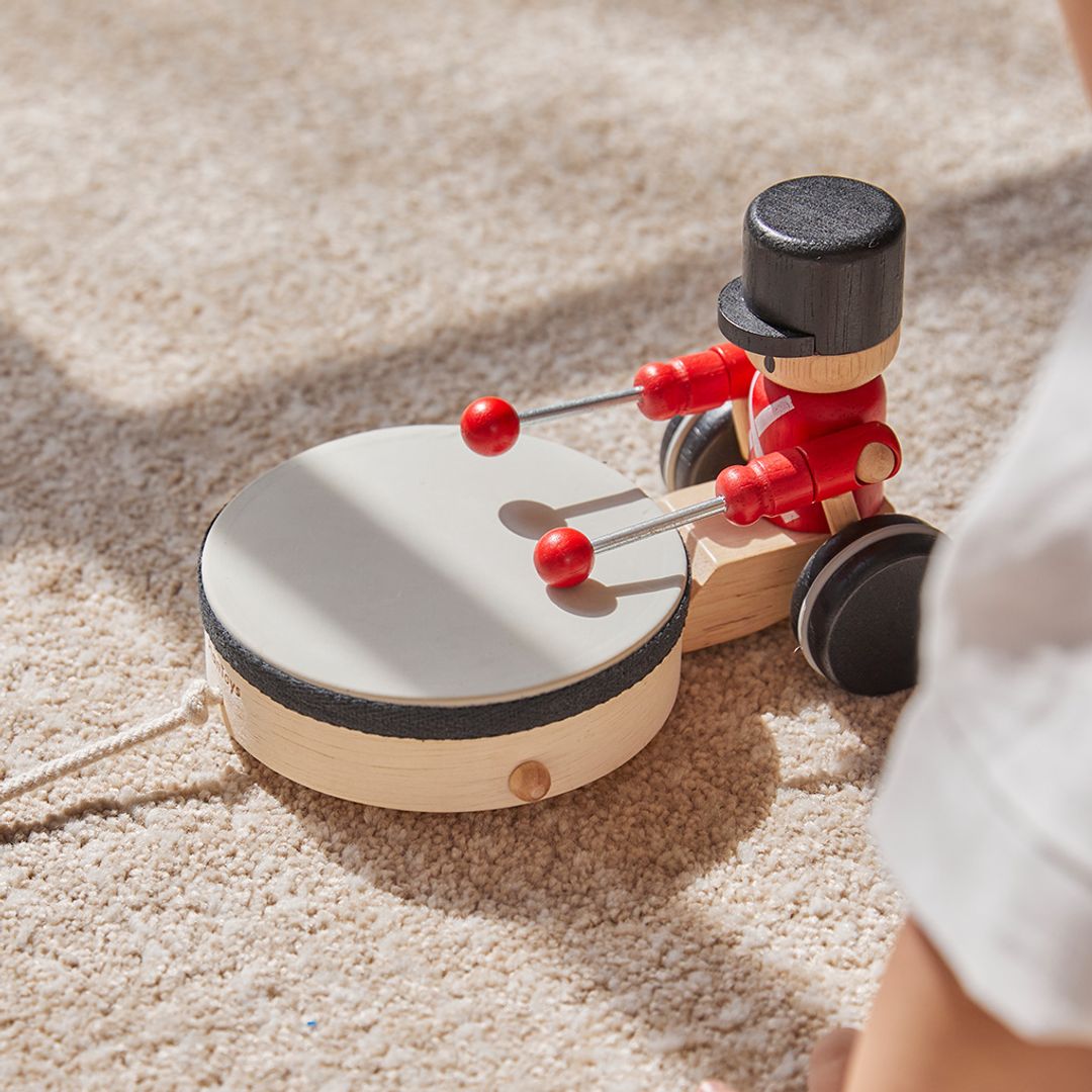 PlanToys Wooden Pull-Along Drummer Toy