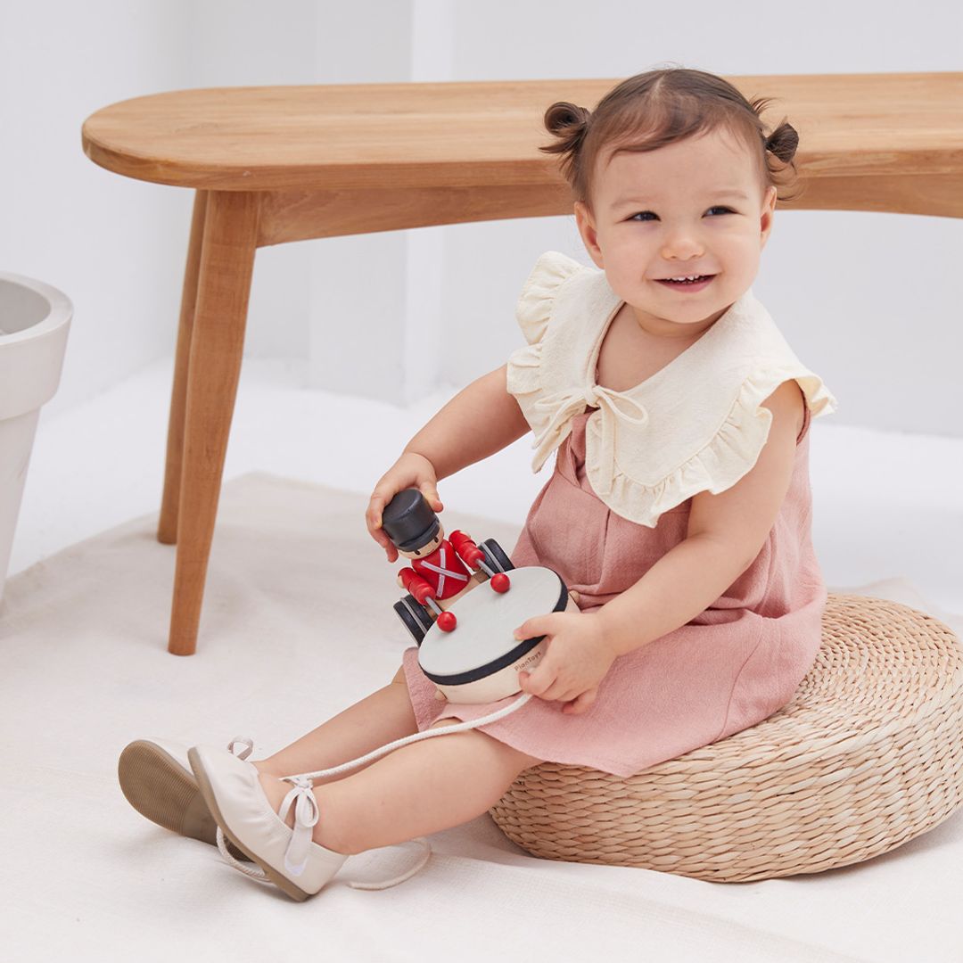 PlanToys Wooden Pull-Along Drummer Toy
