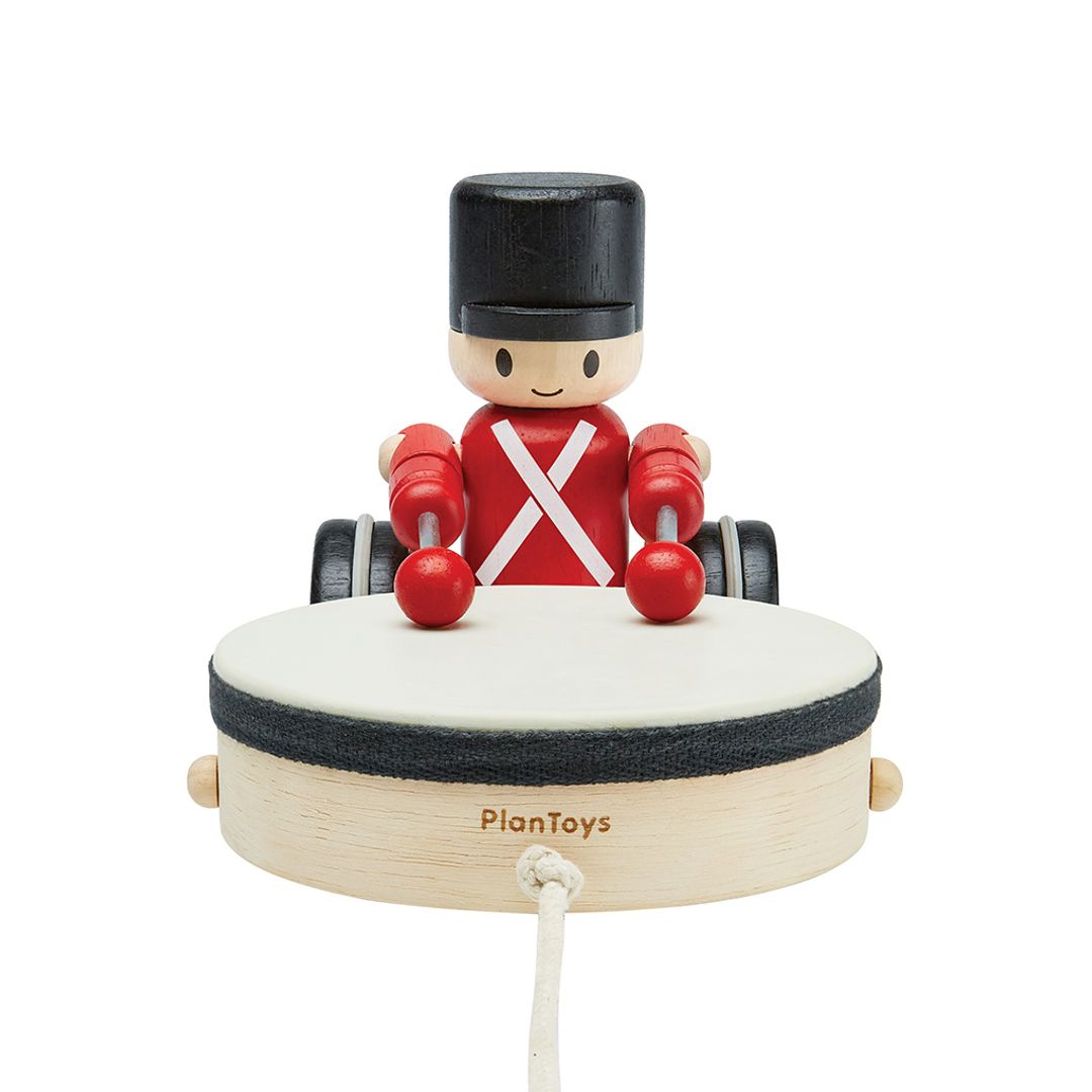 PlanToys Wooden Pull-Along Drummer Toy