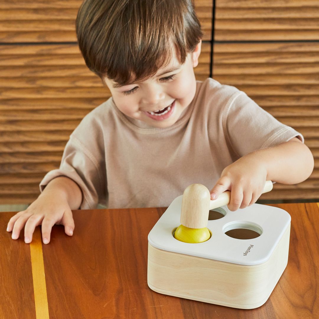 PlanToys Wooden Punch and Drop Ball Bin