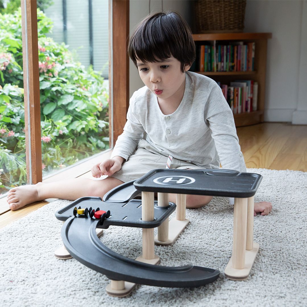 PlanToys Race N Play Wooden Parking Garage