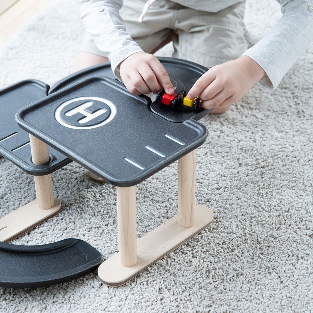 PlanToys Race N Play Wooden Parking Garage