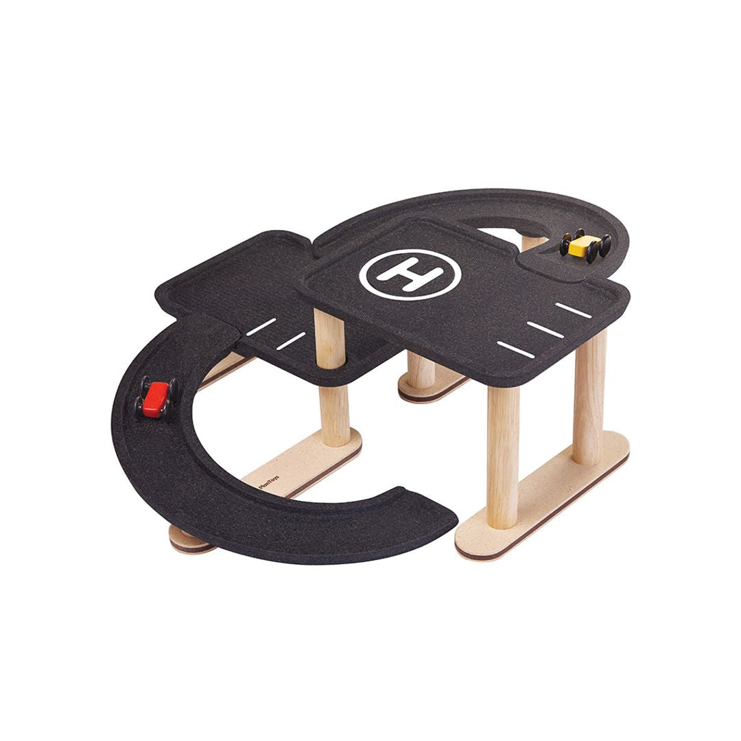 PlanToys Race N Play Wooden Parking Garage