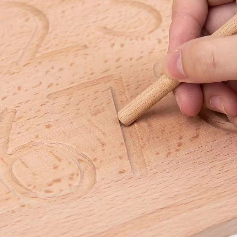 Green Elephant Reversible Wooden Number Tracing Board – product view
