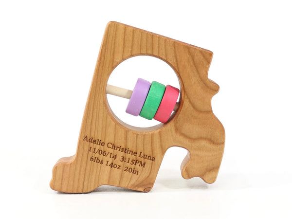 Rhode Island State Wooden Baby Rattle™ | Made in the USA | Rattles | The Baby Penguin