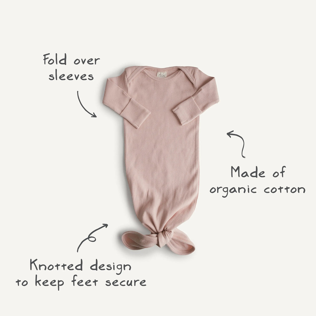 Ribbed Knotted Baby Gown + Beanie Set | Baby Clothes | The Baby Penguin