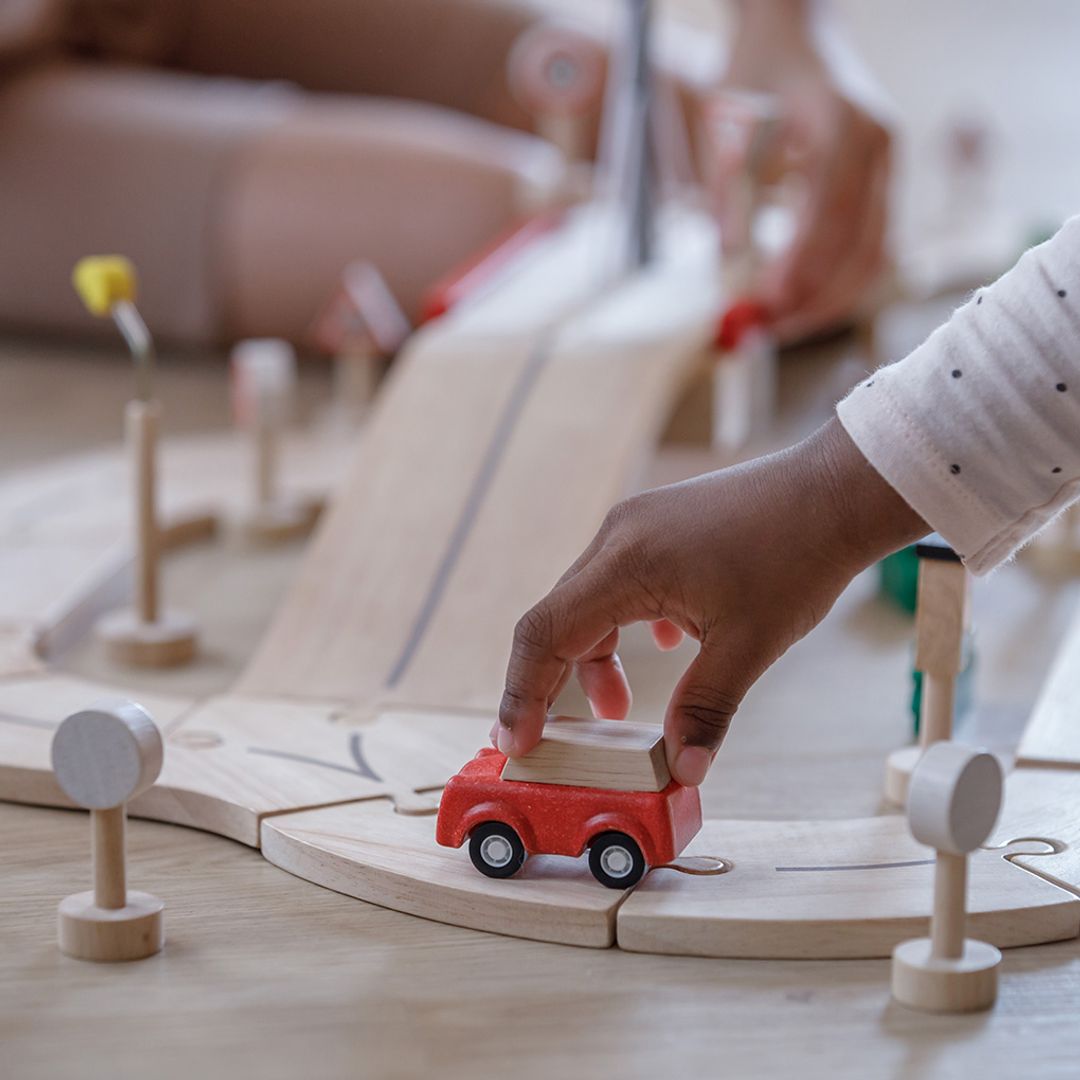 PlanToys Wooden Road System Playset, 34 Pieces