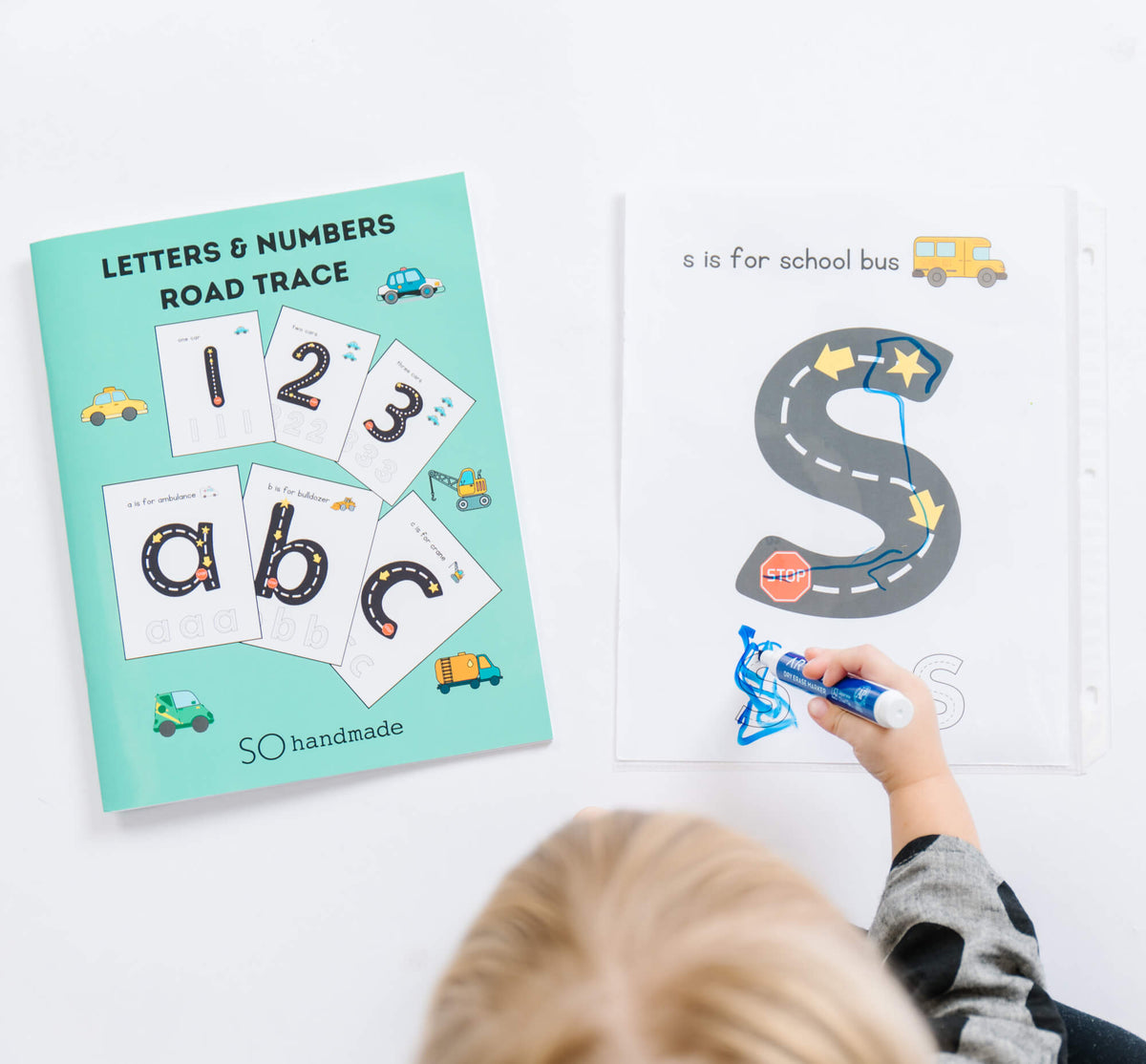 Road Trace Activity Book: Alphabet & Numbers Learning - The Baby Penguin