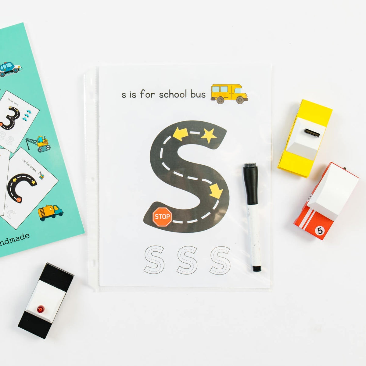 Road Trace Activity Book: Alphabet & Numbers Learning - The Baby Penguin