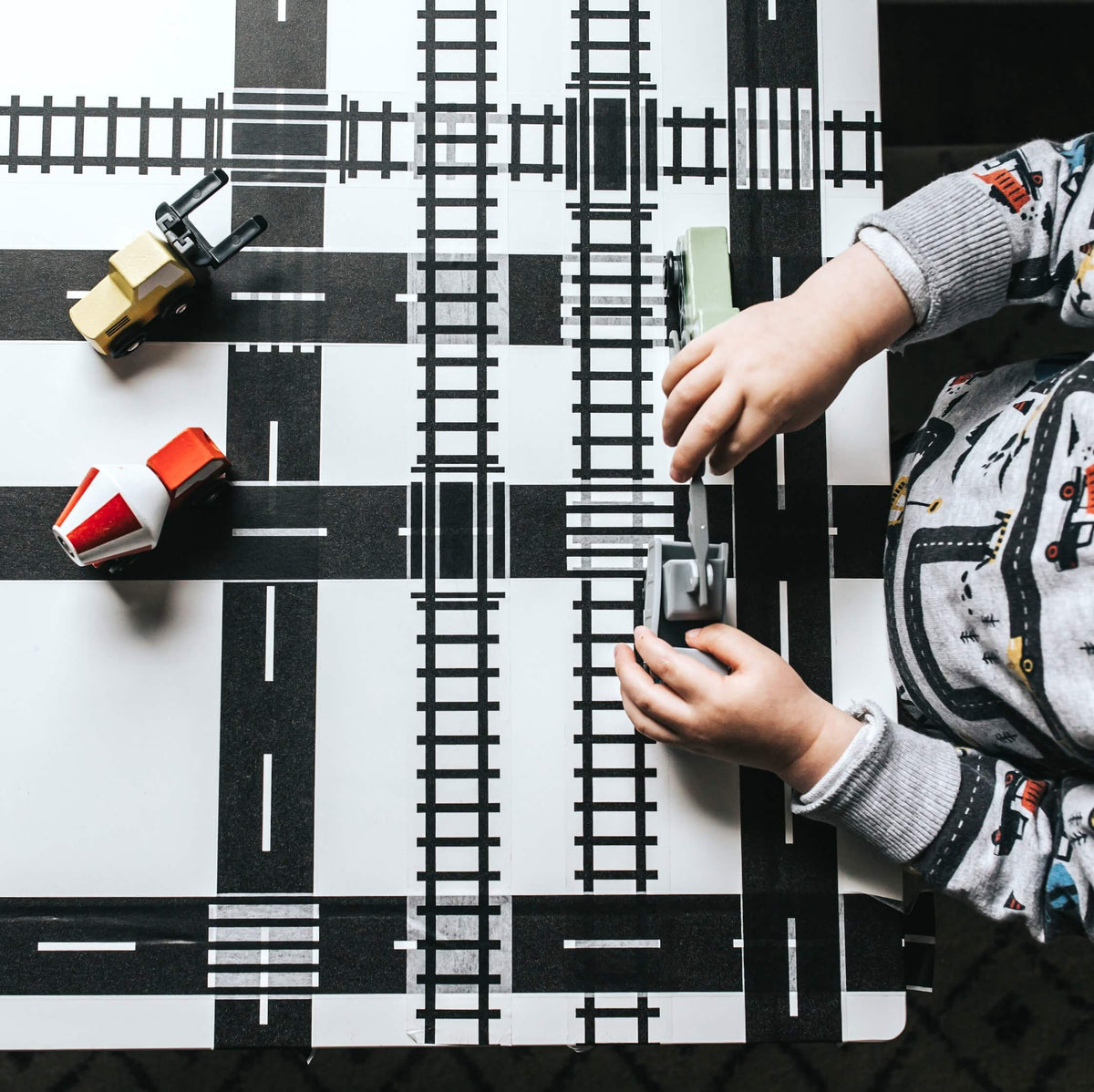 Roadway tape 4-rolls: "He can play with his cars anywhere!" - The Baby Penguin