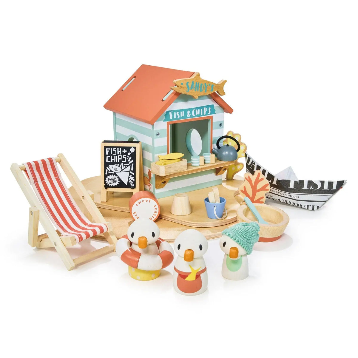 Tender Leaf Sandy's Beach Hut Wooden Play Set