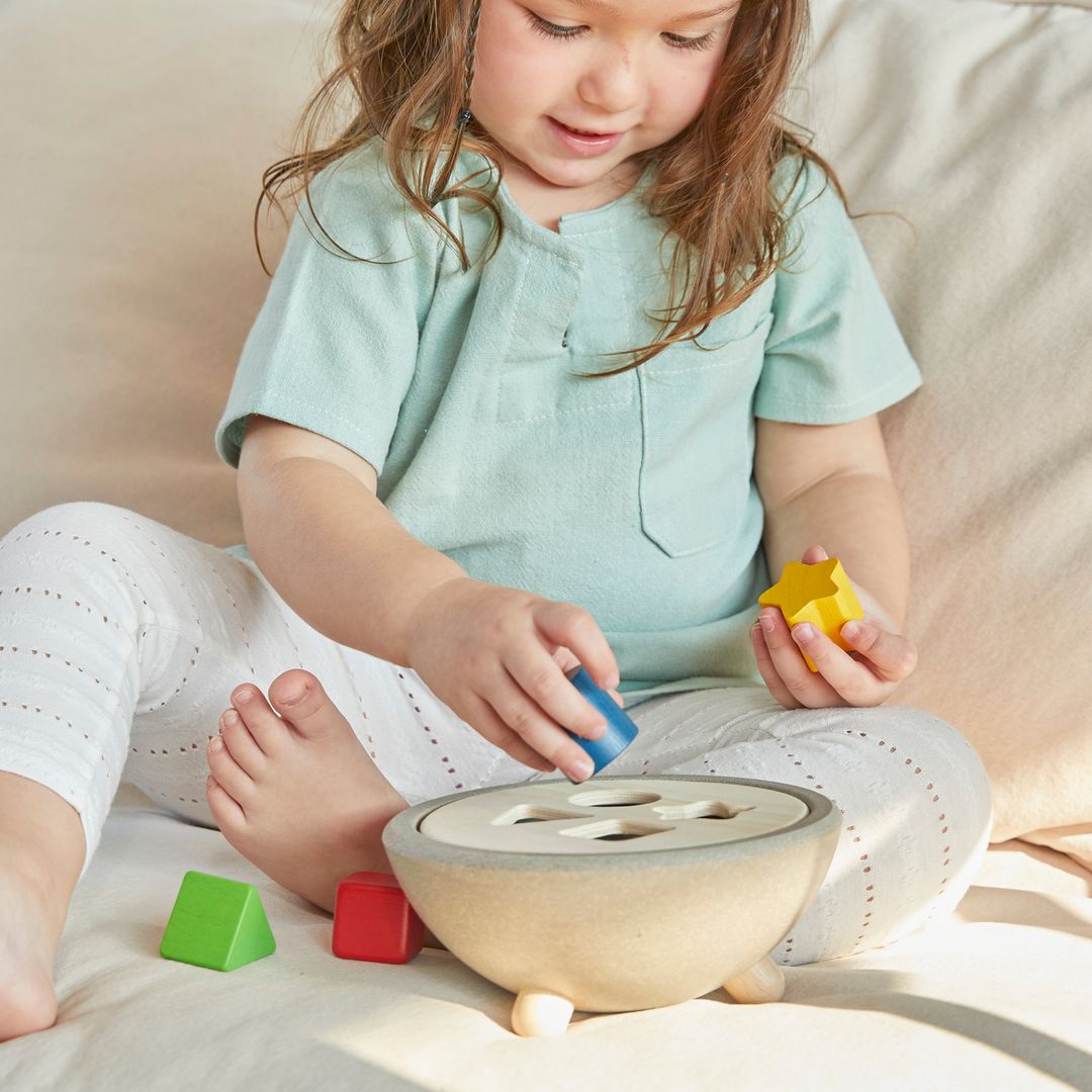 PlanToys Wooden Shape Sorting Bowl