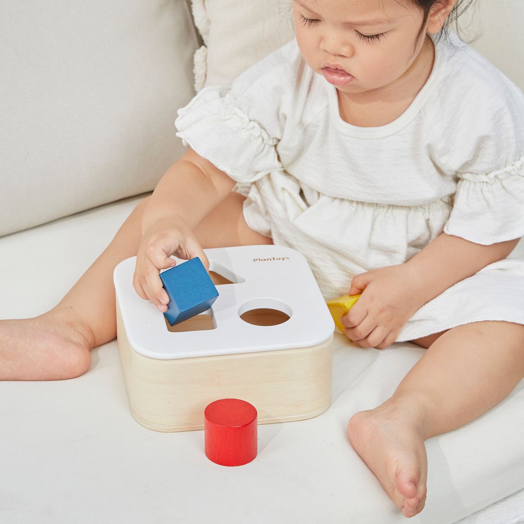 PlanToys Wooden Shape and Sort It Out Bin