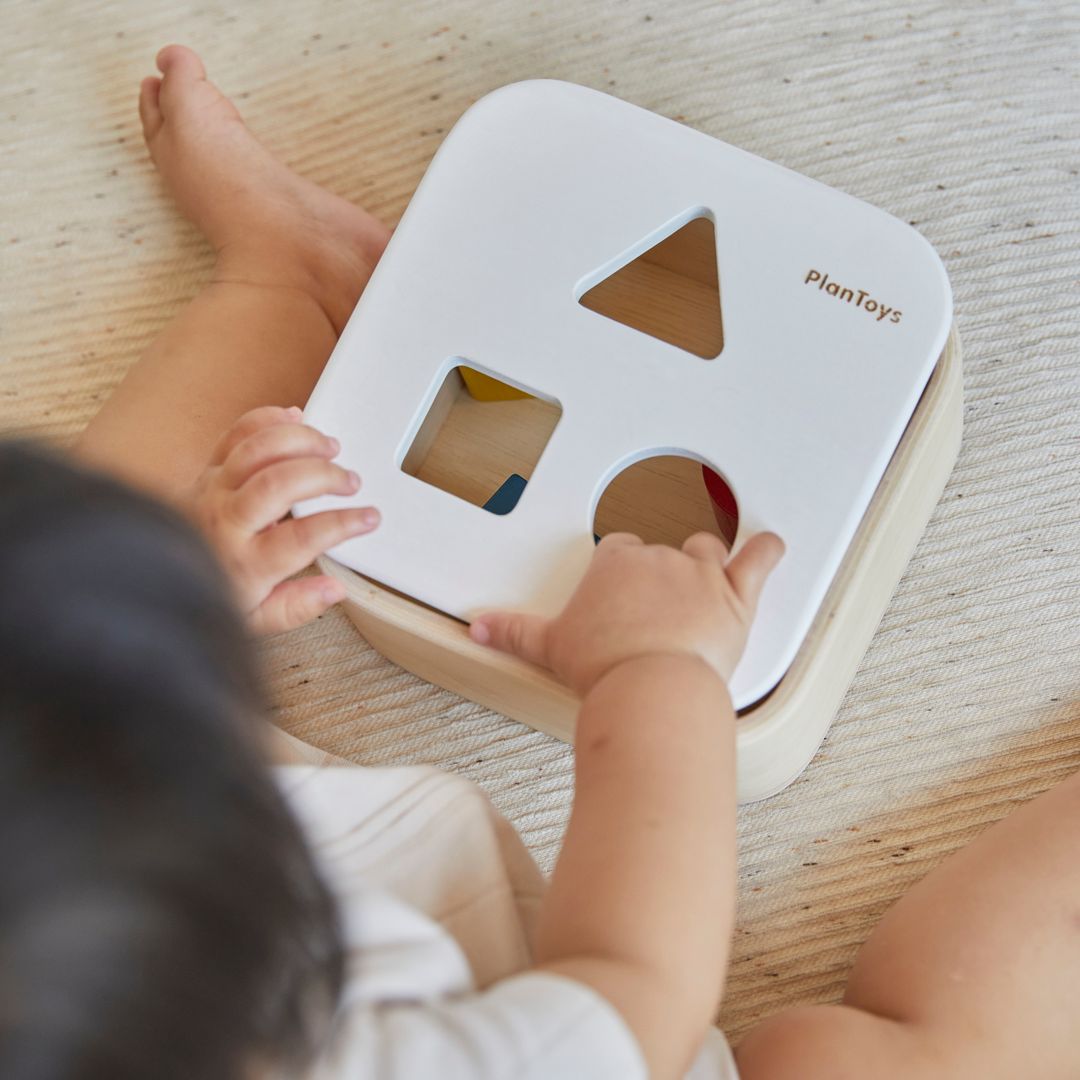 PlanToys Wooden Shape and Sort It Out Bin