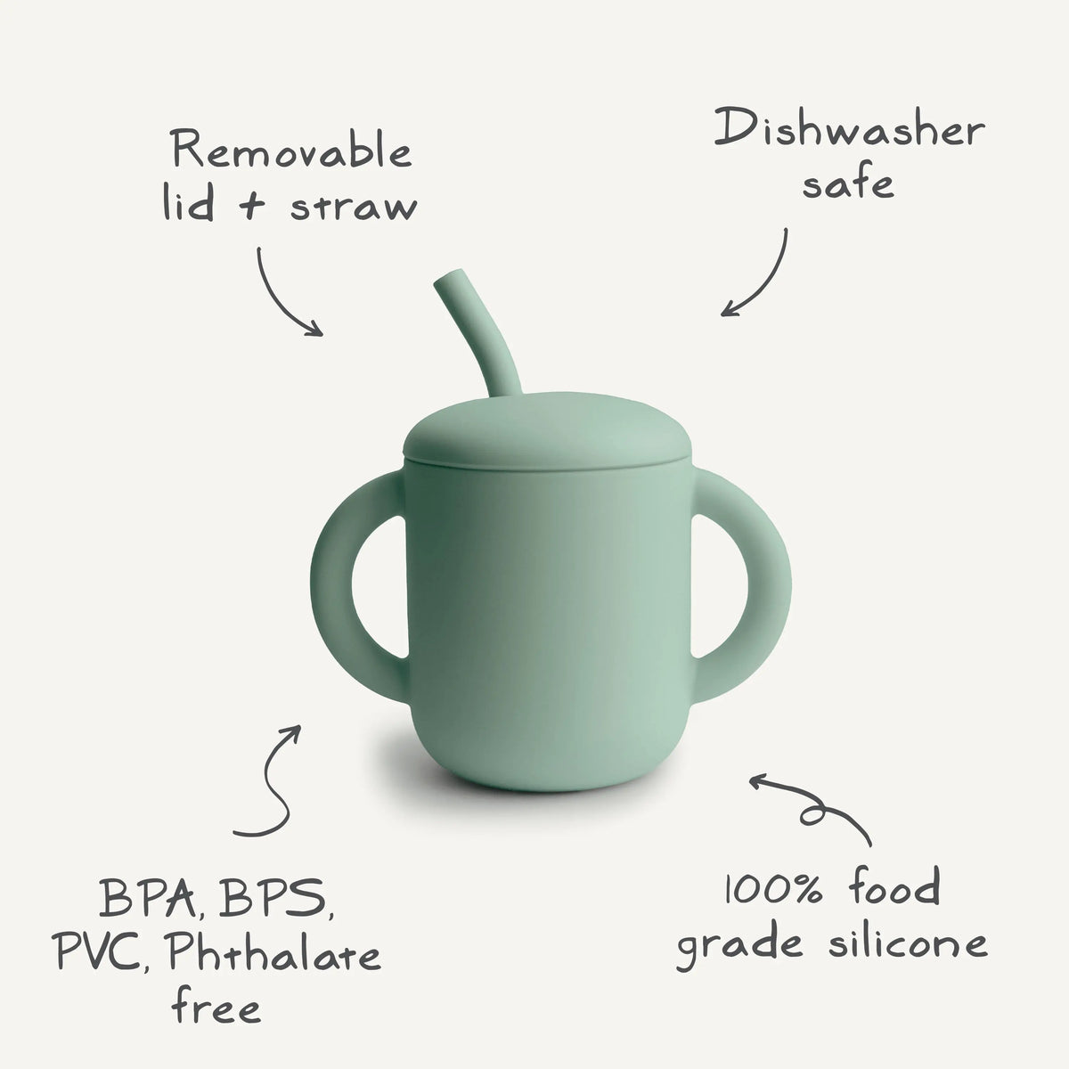Silicone Training Cup + Straw | Sippy Cups | The Baby Penguin