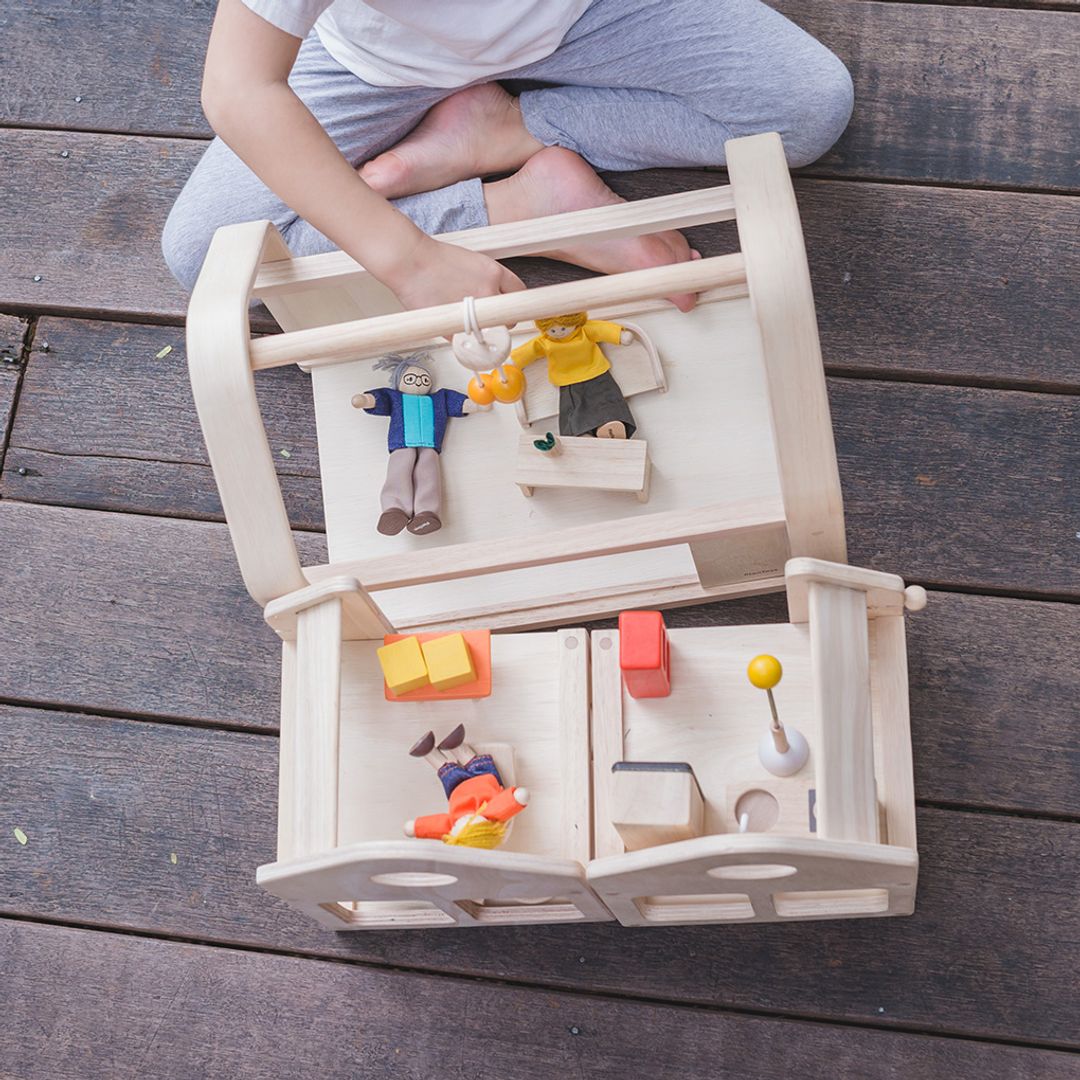 PlanToys Slide N Go Portable Wooden Dollhouse