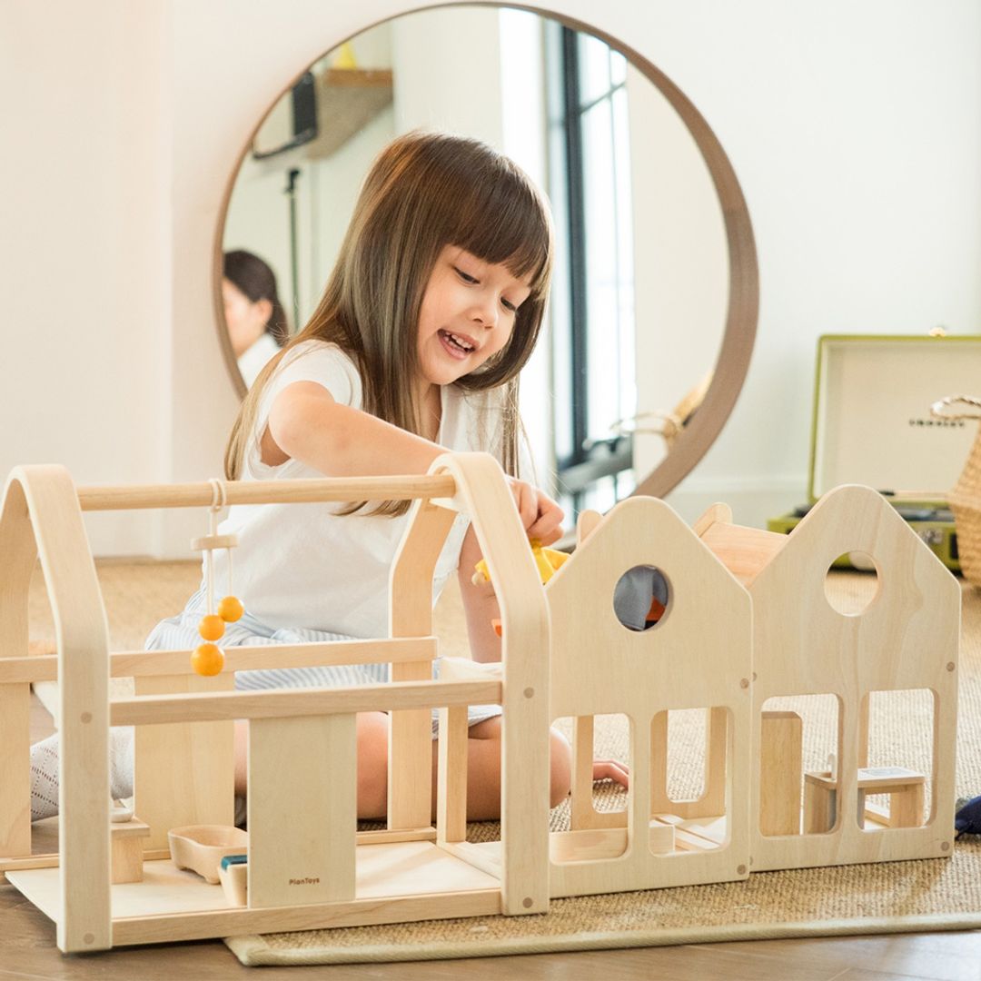 PlanToys Slide N Go Portable Wooden Dollhouse