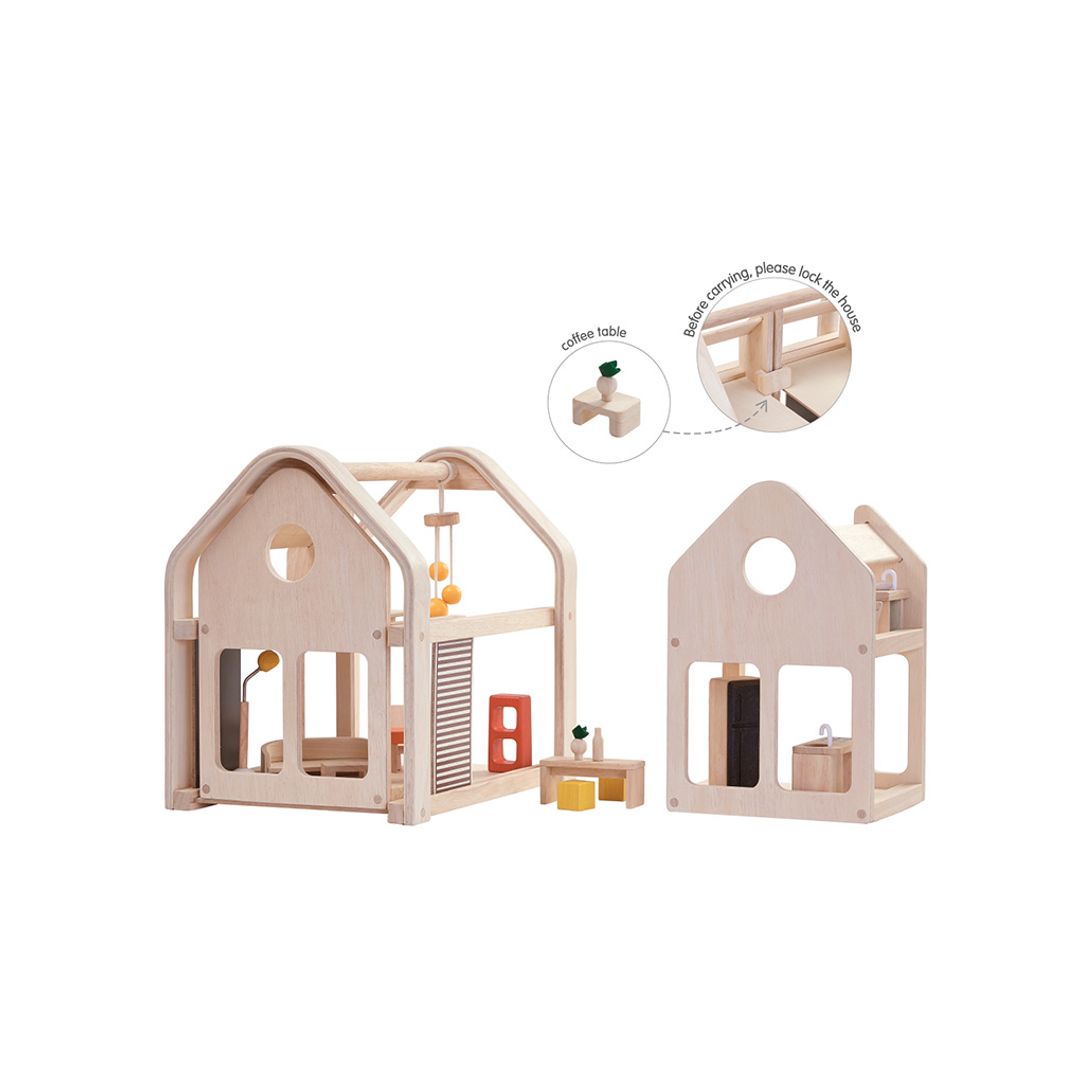 PlanToys Slide N Go Portable Wooden Dollhouse