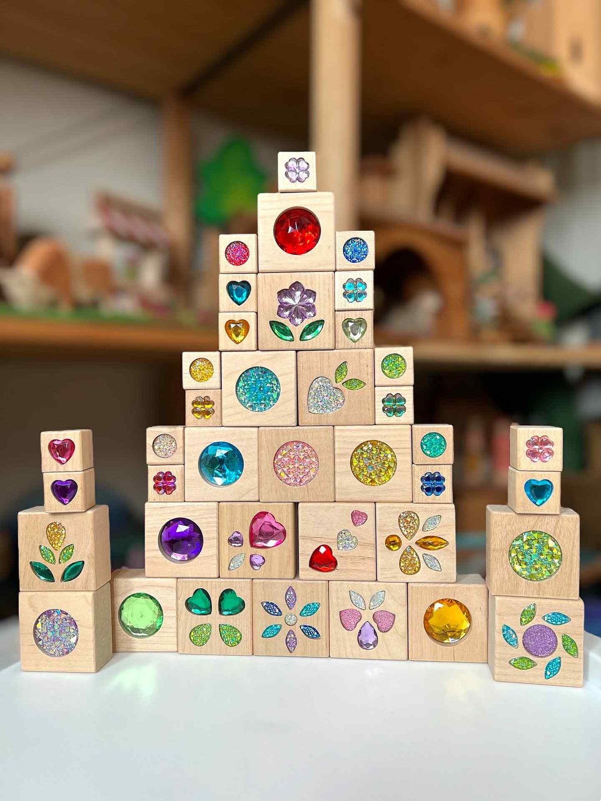 Sparkle Garden Gem Blocks – 30- or 40-Piece Set by Green Elephant Home and Toys – alternate view 2