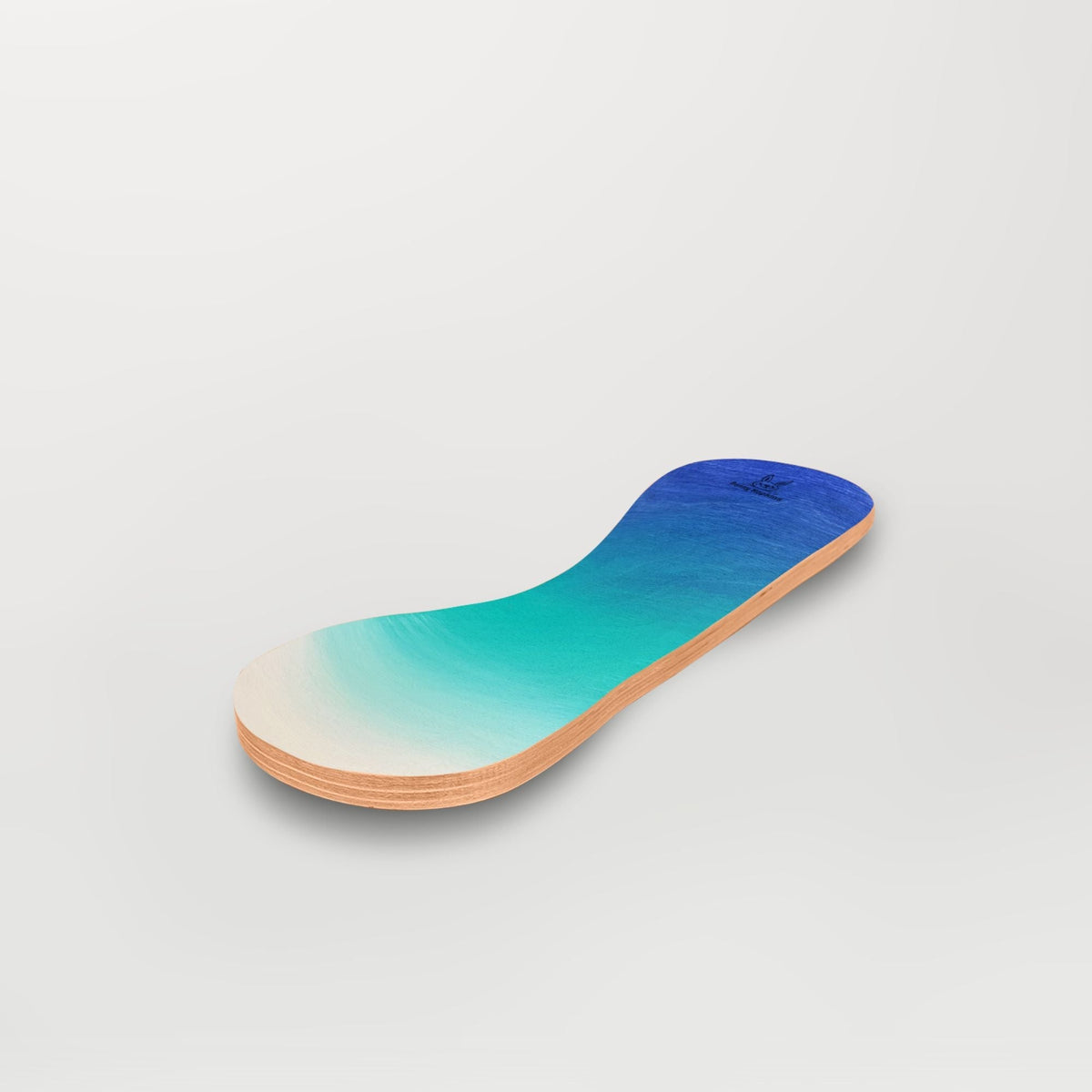 Spinzee board with a dark-blue, teal and white gradient, angled view.