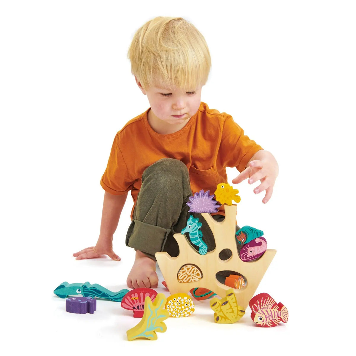 Tender Leaf Stacking Coral Reef Wooden Balance Toy