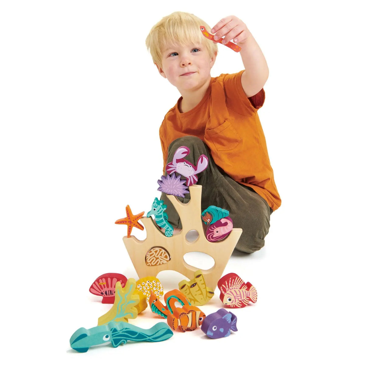 Tender Leaf Stacking Coral Reef Wooden Balance Toy