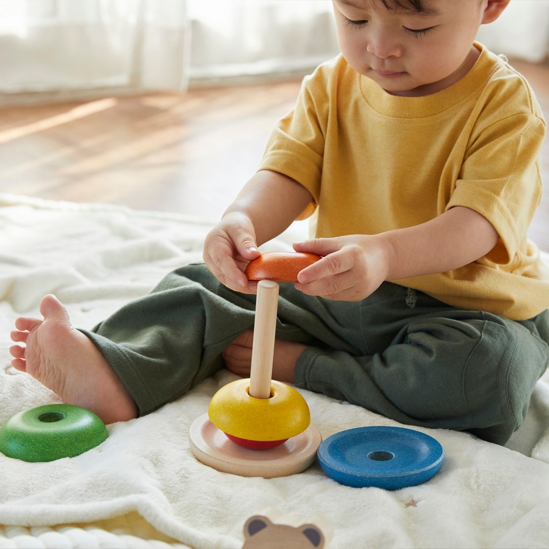 PlanToys Bear Wooden Stacking Ring Toy