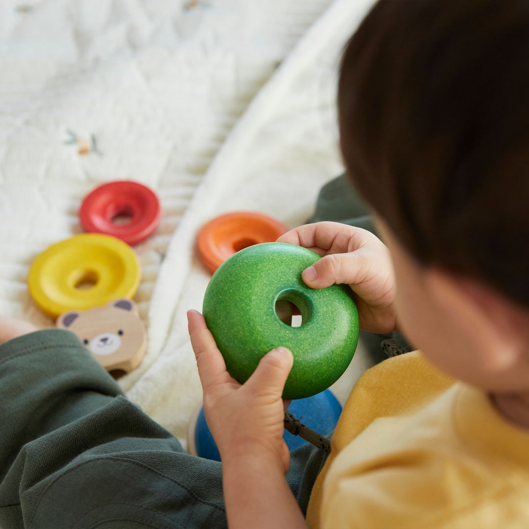 PlanToys Bear Wooden Stacking Ring Toy