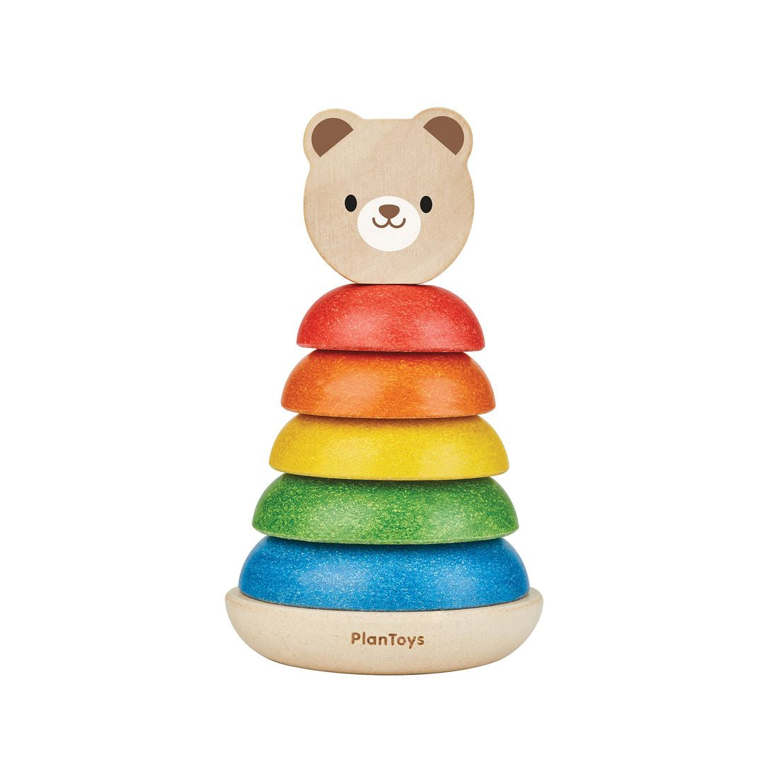 PlanToys Bear Wooden Stacking Ring Toy