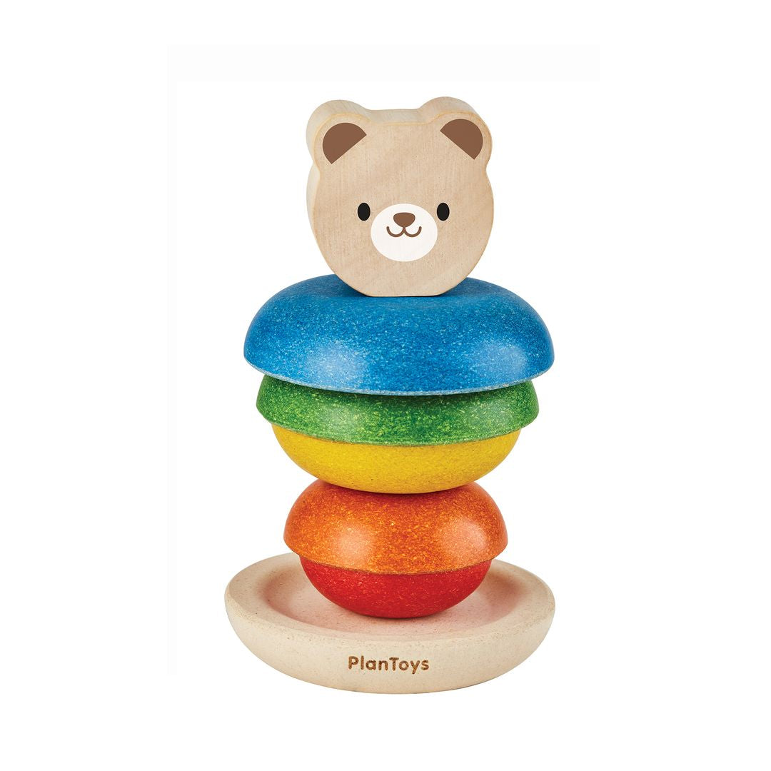 PlanToys Bear Wooden Stacking Ring Toy