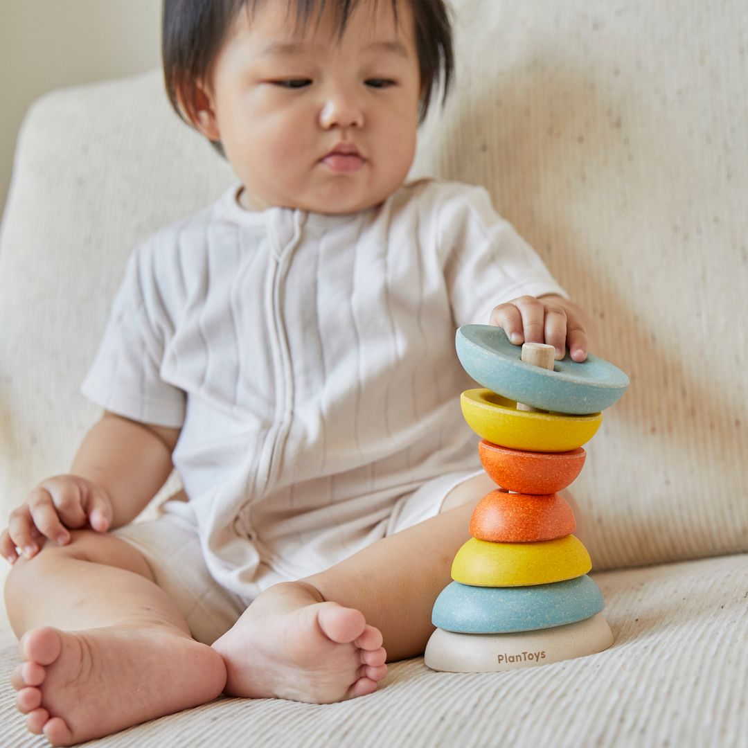 PlanToys Wooden Stacking Ring Cups