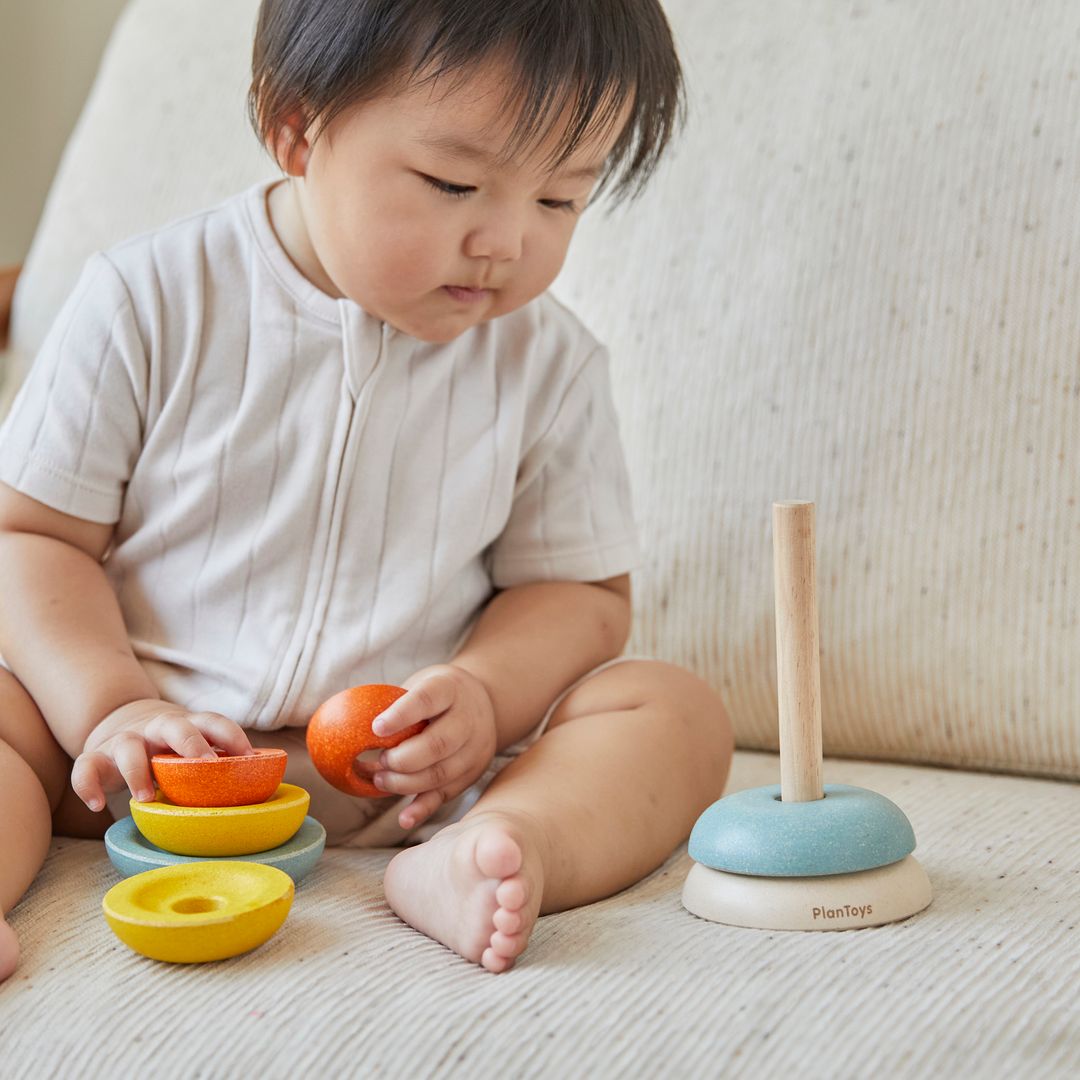 PlanToys Wooden Stacking Ring Cups