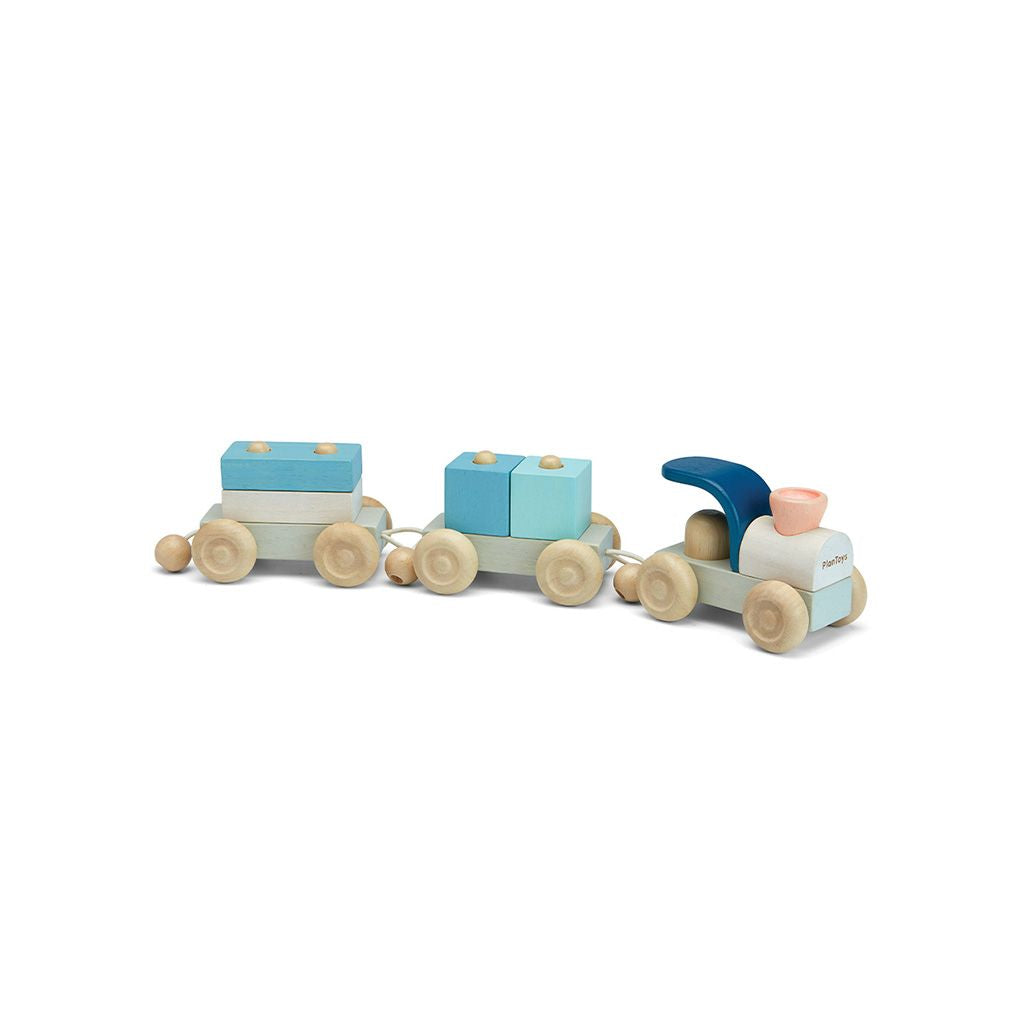 PlanToys Wooden Stacking Train Trio – Orchard