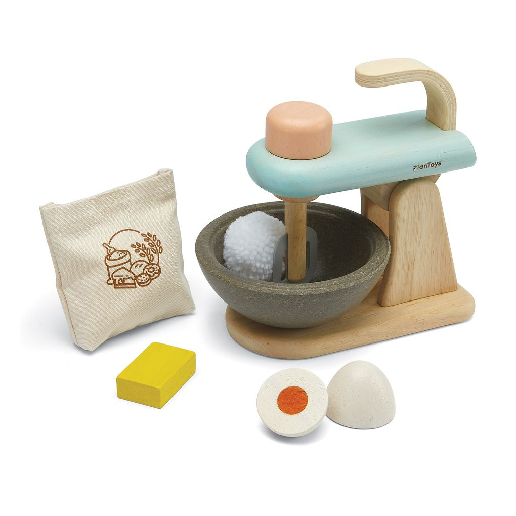 PlanToys Wooden Stand Mixer Pretend Baking Set