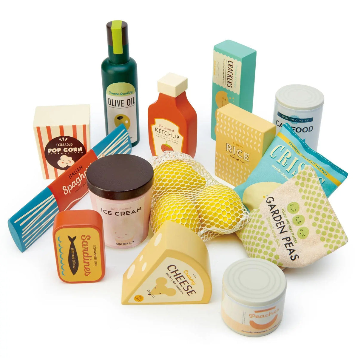 Tender Leaf Supermarket Grocery Wooden Play Food Set