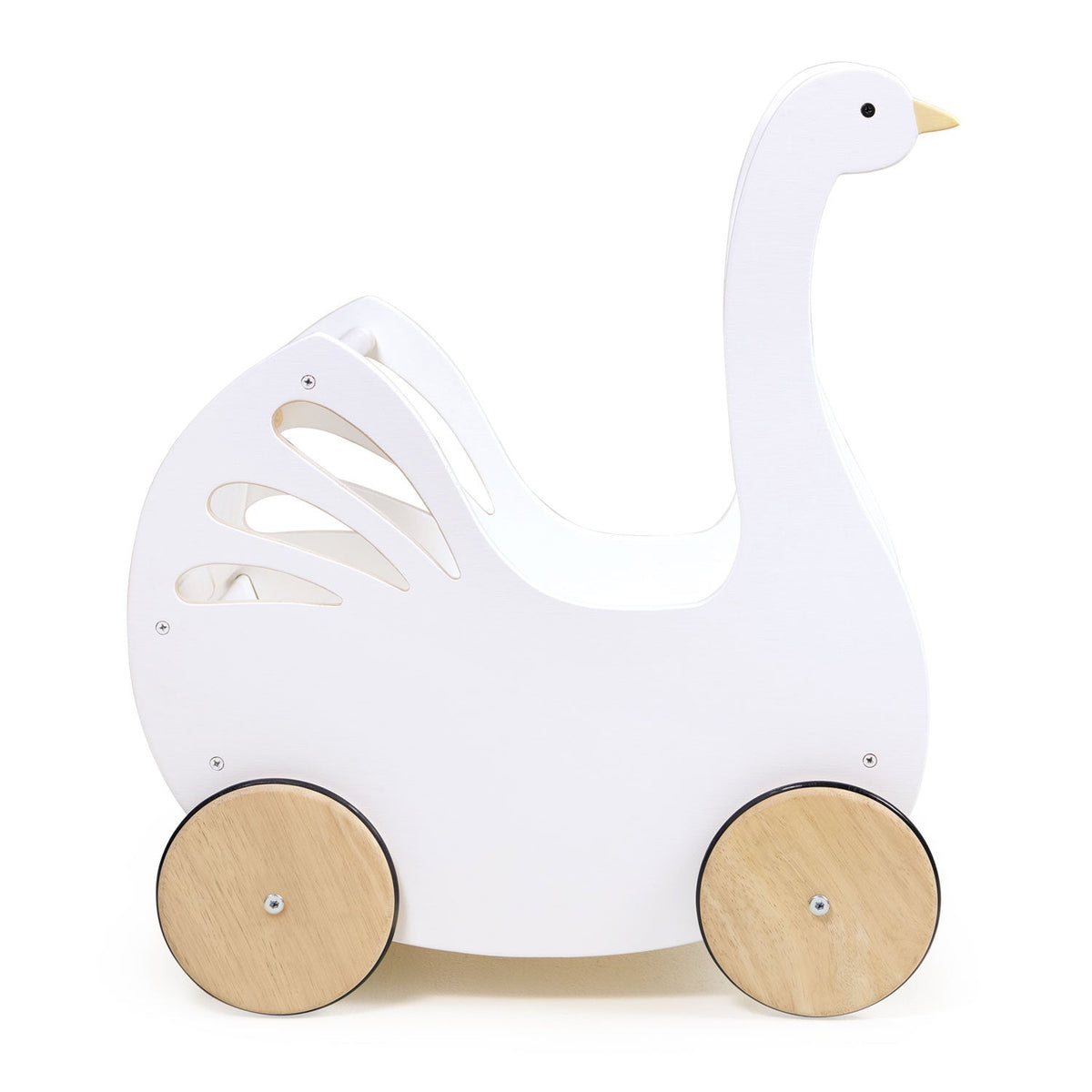 Tender Leaf Sweet Swan Wooden Doll Pram
