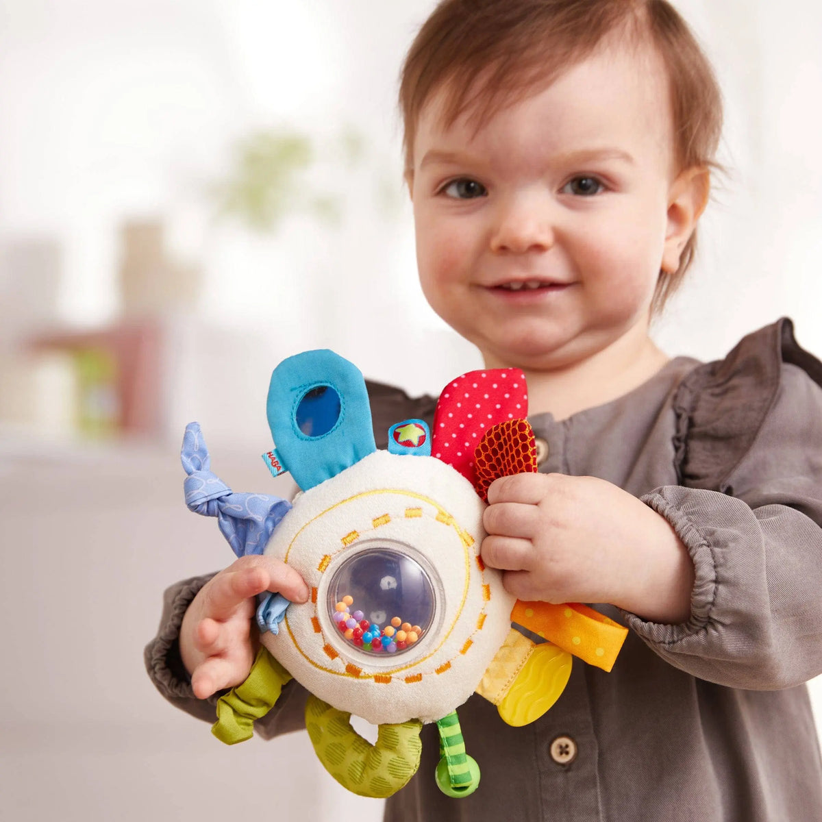 Teether Cuddly Rainbow Round Activity Toy | Plush Baby | The Baby Penguin