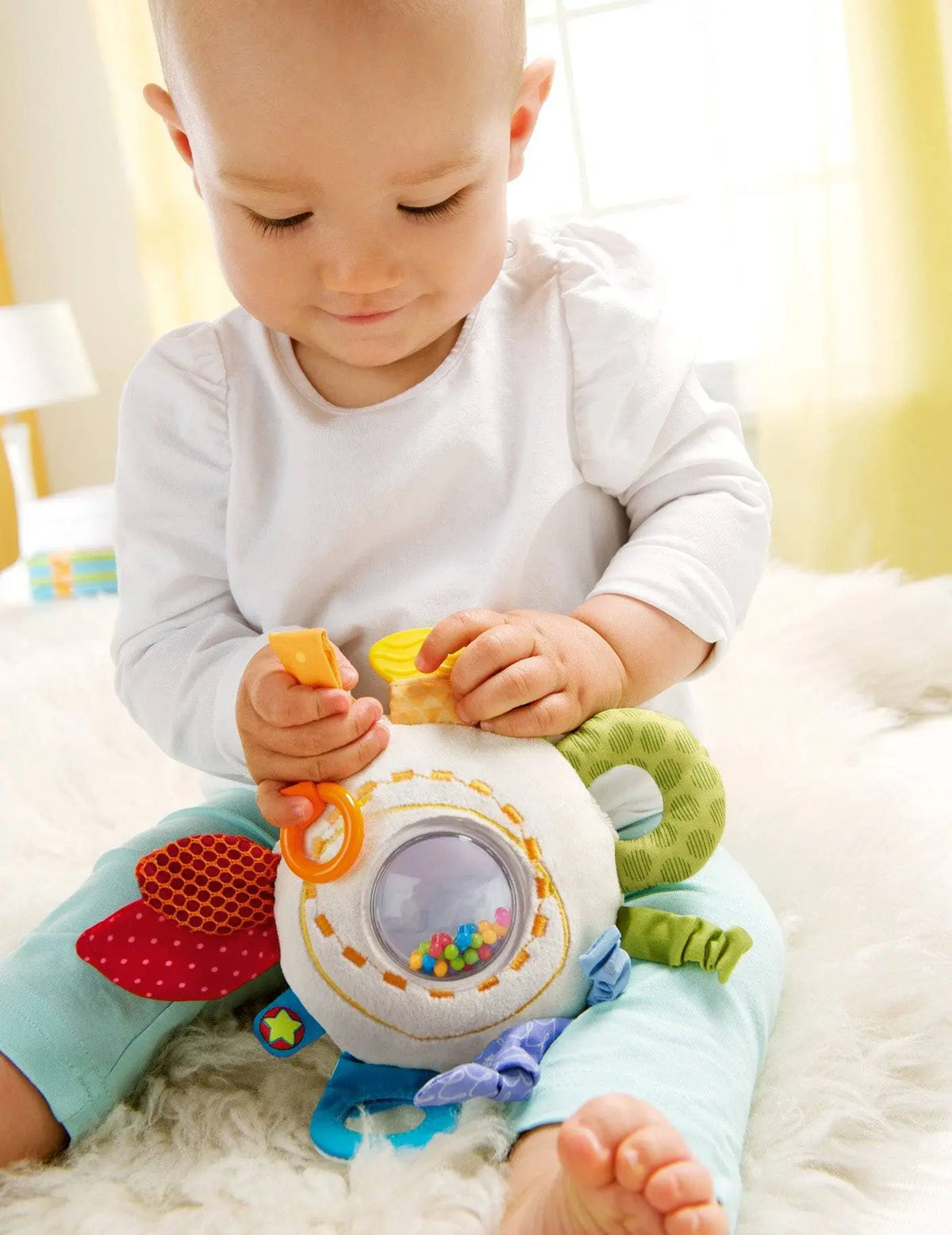 Teether Cuddly Rainbow Round Activity Toy | Plush Baby | The Baby Penguin