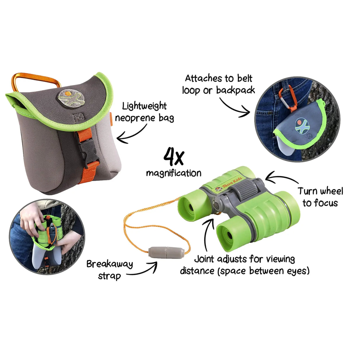 Terra Kids Binoculars with Bag | Terra Kids | The Baby Penguin