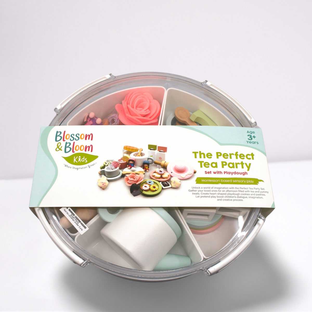 Closed Perfect Tea Party storage case with illustrated product sleeve