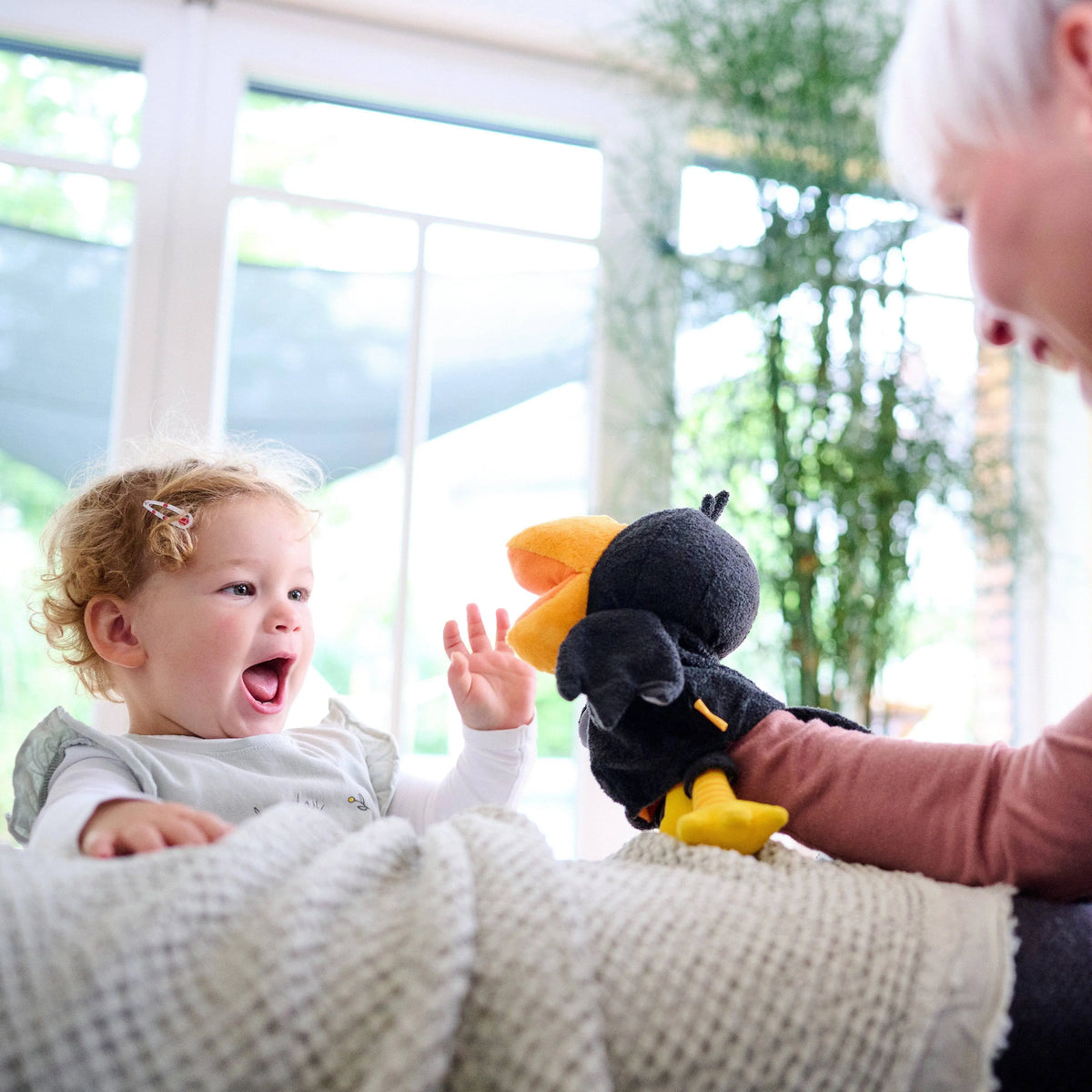 Theo the Raven Glove Puppet | Puppets & Theater | The Baby Penguin