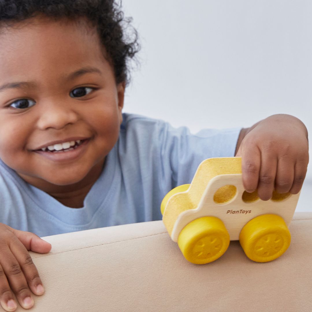 PlanToys Timber Trail Wooden Baby Bus