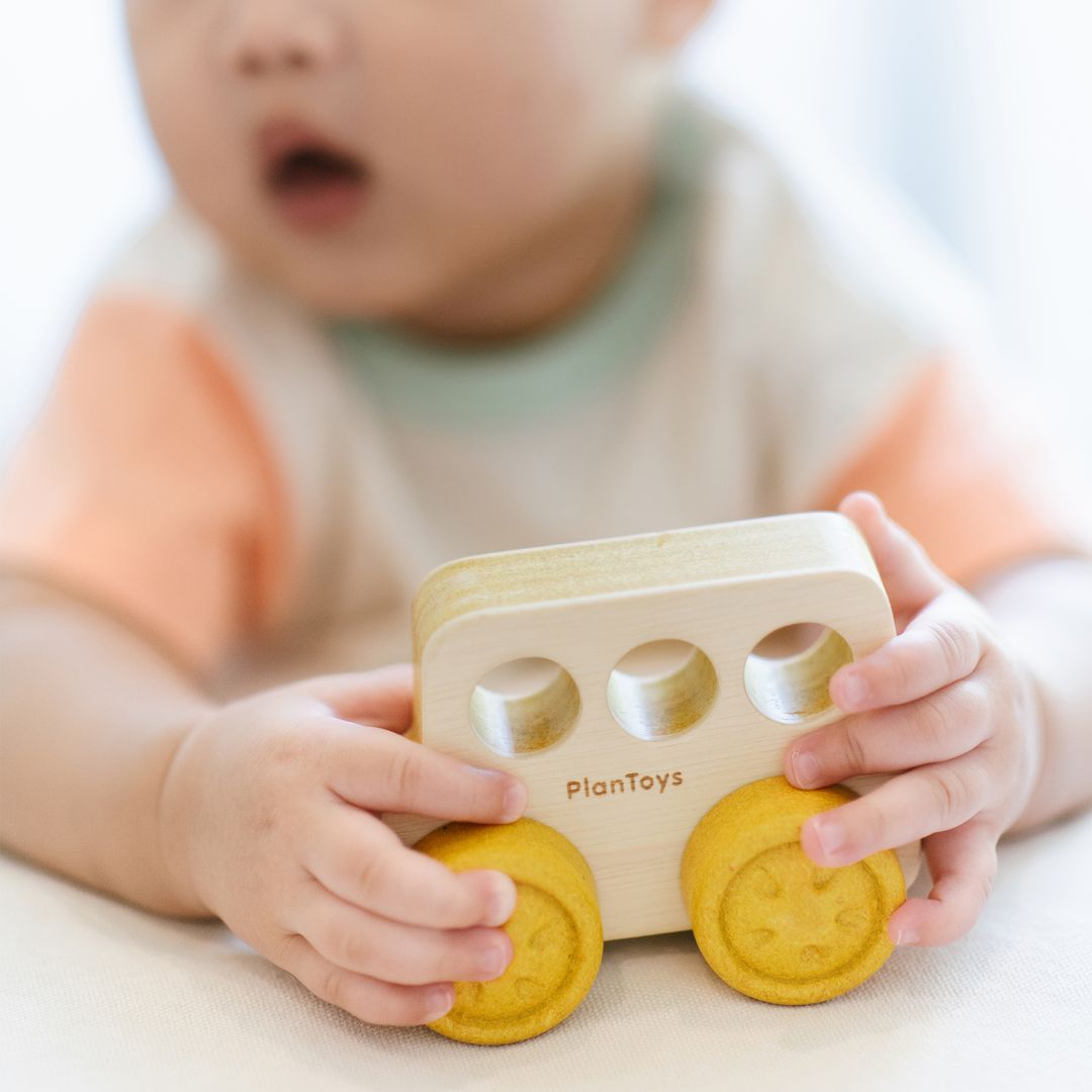 PlanToys Timber Trail Wooden Baby Bus